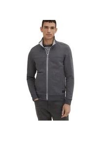 Sweatjacke Tom Tailor "Tom Tailor Herren Sweatjacke" Gr. M, grau (dunkelgrau) Herren Sweatjacken