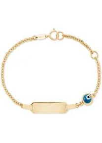 Goldarmband Amor "Evil Eye, 2014331" Armbänder Gr. Gelbgold 375, bunt (gelbgoldfarben-blau-schwarz-weiß + blau) Mädchen mit Glasstein