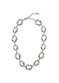 Collier Firetti "Halsschmuck Gliederkette" Halsketten Gr. Metall, L: 48cm B: 18mm, grau (metallfarben) Damen