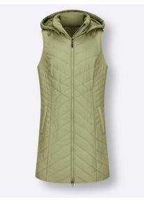 sheego Gro&szlig;e Gr&ouml;&szlig;en Longweste mit Druckkn&ouml;pfen an den Seitenschlitzen, schilf, Gr&ouml;&szlig;e 36 - Damen