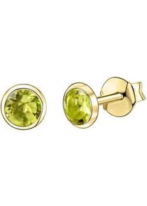 Paar Ohrstecker Vivance "585/- Gelbgold Peridot" Ohrringe Gr. ONE-SIZE, Gold, gelb (gelb + grün) Damen