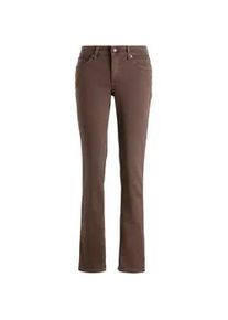 Stretch-Jeans MAC "Melanie" Gr. 42, Länge 32, braun (deep brown ppt) Damen Jeans Gerade geschnitten