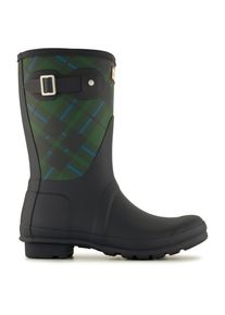 Gummistiefel Hunter Boots Original Short Tartan Printed Damen (Gr 36 |schwarz |wasserdicht)