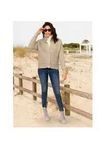 Strickjacke Heine Gr. 42, beige (sand, meliert) Damen Strickjacken