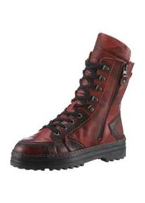 Winterboots KRISBUT Gr. 36, rot (rot-schwarz used) Damen Schuhe Plateaustiefel, Chunky Boots, Schnürstiefel mit Reißverschluss