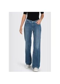 Weite Jeans MAC "DREAM WIDE" Gr. 36, Länge 32, blau (summer mid blue32) Damen Jeans mit weitem Bein-Stretch