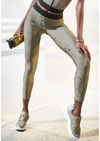 active by Lascana LASCANA ACTIVE Funktionsleggings mehrfarbig Gr. S (36/38) für Damen. Mit Print, Schriftzug. Figurbetont