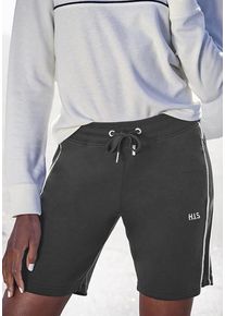 H.I.S. H.I.S Bermudas blau Gr. 32/34 für Damen. Mit Logoschriftzug, Piping, Logostickerei. Bequem. Nachhaltig.