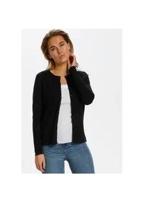 Cardigan SAINT TROPEZ "MilaSZ A8661" Gr. XL (42), schwarz Damen Strickjacken -edler Materialmix in VIELEN FARBEN