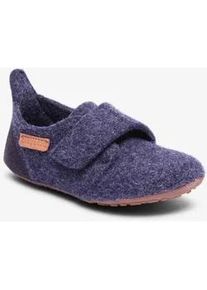 Hausschuh bisgaard "bisgaard Casual Wool" Gr. 24, blau (dunkelblau) Kinder Schuhe Schlupfschuh, Klettschuh mit Lammwolle gefüttert