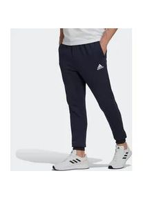 Sporthose Adidas SPORTSWEAR "ESSENTIALS FLEECE REGULAR TAPERED HOSE" Gr. XXL, N-Gr, blau (legend ink / white) Herren Hosen