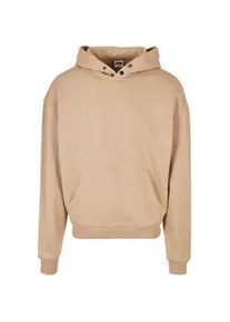 Kapuzensweatshirt Urban Classics "Urban Classics Herren Snap Hoody" Gr. 5XL, beige (unionbeige) Herren Sweatshirts