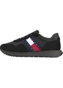 Sneaker Tommy Jeans "TJM MODERN RUNNER" Gr. 43, schwarz Herren Schuhe Freizeitschuh, Halbschuh, Schnürschuh mit seitlicher Logoflagge