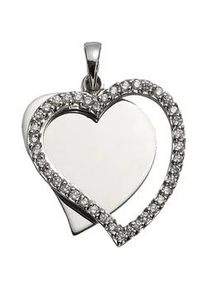 Ketten-Anhänger Firetti "Schmuck Geschenk Silber 925 Anhänger für Halskette Herz+Liebe" Schmuckanhänger Gr. Silber 925 (Sterlingsilber), 5,7 g, silberfarben (silberfarben, kristallweiß, kristallweiß) Damen mit Zirkonia (synth.)