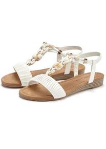 Sandale Lascana Gr. 36, weiß Damen Schuhe Sandalette, Sommerschuh mit elastischen Riemchen, Schmucksteinchen