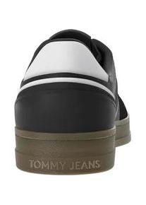 Plateausneaker Tommy Jeans "TJW COURT SNEAKER" Gr. 41, schwarz-weiß (schwarz, weiß) Damen Schuhe Freizeitschuh, Halbschuh, Schnürschuh mit Kontrast-Details