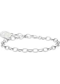 Charm-Armband Thomas Sabo "Schmuck Silber 925 Member Armkettchen Charmista Coin, X0287-007-21" Armbänder Gr. 19, Silber 925 (Sterlingsilber), bunt (silberfarben, weiß) Damen