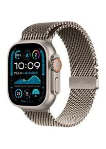 Smartwatch Apple "Watch Ultra 2 (2024) GPS + Cellular" Smartwatches Gr. 49mm, Cellular, S, Milanaise, beige (natur)