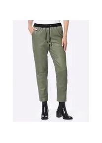 Lederhose Heine Gr. 48, Normalgrößen, grün (khaki) Damen Hosen