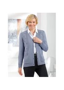 Classic Dog Cardigan CLASSIC Gr. 40, blau (taubenblau) Damen Strickjacken