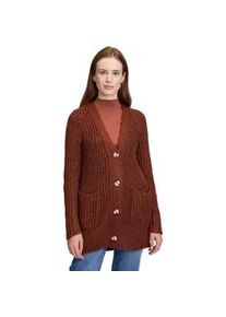 Strickjacke Cartoon "Cartoon Strick-Cardigan mit V-Ausschnitt" Gr. 38, brown/gold Damen Strickjacken Struktur