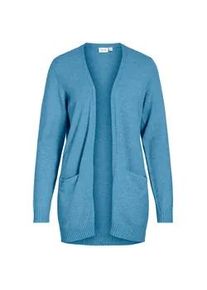 Strickjacke Vila "VIRIL OPEN L/S KNIT CARDIGAN - NOOS" Gr. S (36), blissful blue detail:light melange Damen Strickjacken