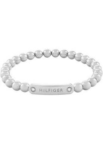 Armband Tommy Hilfiger "METAL BEADS, 2780934, 2780935, 2780936" Armbänder Gr. Edelstahl, silberfarben (edelstahlfarben-weiß + weiß) Damen mit Preciosa Crystal