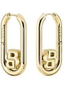 Paar Creolen BOSS "DOUBLE B SWING, 1580629" Ohrringe Gr. Edelstahl, goldfarben (gelbgoldfarben) Damen