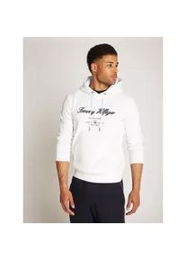 Hoodie Tommy Hilfiger "SCRIPT LOGO HOODY" Gr. XXXL, weiß Herren Sweatshirts mit aufgesticktem Logo