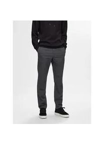 Chinohose Selected HOMME "SLH175-SLIM MILES BRUSHED PANTS W NOOS" Gr. 36, Länge 34, grau (34dark grey) Herren Hosen