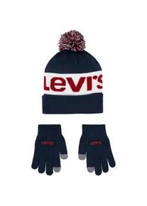 Levi's Bommelmütze LEVI'S KIDS Gr. - (128/158), blau (dress blues) Baby Mützen und Handschuh im Set