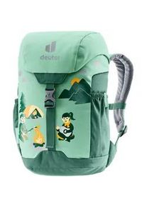 Kinderrucksack Deuter "SCHMUSEBÄR MIT TEDDY 8 L" Rucksäcke Gr. H 33 x B 21 x T 15cm, grün (spearmint-seagreen) Kinder