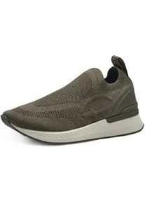 Slip-On Sneaker Tamaris Gr. 39, grün (khaki) Damen Schuhe mit geprägtem T-Logo