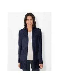 Strickjacke Inspirationen Gr. 44, blau (nachtblau) Damen Strickjacken