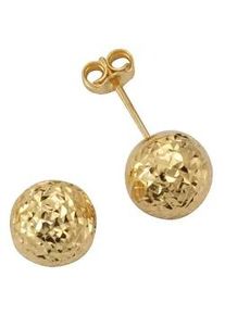 Paar Ohrstecker Firetti "Schmuck Geschenk Gold 375 Ohrschmuck rund diamantiert" Ohrringe Gr. 8, Gelbgold 375, goldfarben Damen