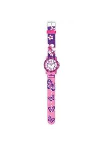 Quarzuhr Scout "The IT-Collection, 280375013" Armbanduhren bunt Kinder Lernuhr, Glitzer, Schmetterling- und Blumenmotiv, ideal als Geschenk