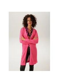 Strickjacke Aniston CASUAL Gr. 38, pink Damen Strickjacken im trendigem Netzstrickmuster