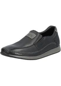 Slipper Rieker Gr. 41, schwarz Herren Schuhe Mokassin, Loafer, Komfortschuh mit aufwendiger Rahmennaht