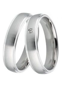 Trauring DOOSTI "Schmuck Geschenk Silber 925 Ehering Partnerring LIEBE" Fingerringe Gr. 56, mit Zirkonia, Silber 925 (Sterlingsilber), 5mm, silberfarben (silberfarben, kristallweiß) Made in Germany, wahlweise mit oder ohne Zirkonia