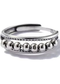 Fingerring Firetti "Schmuck Geschenk Silber 925 Silberring Anti-Stress" Fingerringe Gr. 5,00 g, Silber 925 (Sterlingsilber), 4mm, silberfarben (silberfarben, schwarz) Damen Made in Germany