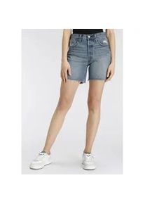 Levi's Bermudas LEVI'S "501 MID THIGH SHORT" Gr. 25, N-Gr, blau (med indigo) Damen Hosen mit Fransen am Saum