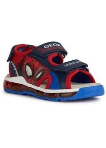 Sandale Geox "J SANDAL ANDROID BOY" Gr. 33, blau (navy-rot) Kinder Schuhe Sommerschuh, Klettschuh, Sandalette, mit cooler Blinkfunktion