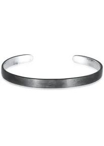 Armband Kuzzoi "Herren Basic Bangle Matt 925 Silber" Armbänder Gr. 19cm, ohne Stein, Silber 925 (Sterlingsilber), schwarz Herren