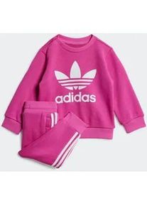 Trainingsanzug Adidas ORIGINALS "CREW SET" Gr. 86, pink (semi lucid fuchsia) Kinder Sportanzüge