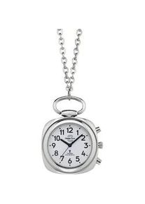 Kettenuhr MASTER TIME "Sprechende Uhr, MTUA-10810-12M" Taschenuhren silberfarben Damen Quarzuhr, Damenuhr