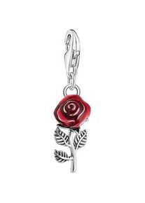 Charm-Einhänger Thomas Sabo "Rose, 2076-664-10, 2077-413-39" Charms bunt (silberfarben-rot) Damen