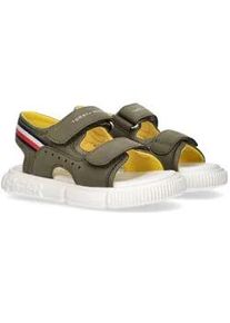 Sandale Tommy Hilfiger "STRIPES VELCRO" Gr. 24, grün (khaki) Kinder Schuhe Sommerschuh, Klettschuh, Sandalette, mit 2 Klettverschlüssen