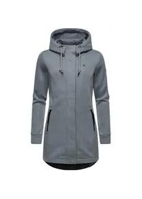 Kapuzensweatjacke Ragwear "Letti Bonded", Damen, Gr. 4XL (48), grau, Feinstrick, Obermaterial: 100% Polyester; Innenfutter: 100% Polyester, tailliert ca. Mitte Oberschenkel, hoch geschlossener Ausschnitt, &Auml;rmel ohne &Auml;rmelschlitz normaler Saum, Sweatjacken, Sportliche Kapuzenjacke in Feinstrick-Optik