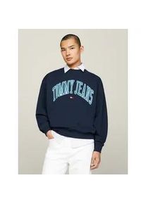 Sweatshirt Tommy Jeans "TJM BOXY POP VARSITY CREW" Gr. M, blau (schwarz night navy) Herren Sweatshirts