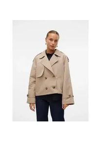 Véro Moda Kurzjacke VERO MODA "VMCHLOE SHORT TRENCHCOAT GA NOOS" Gr. L (40), silberfarben (silver mink) Damen Jacken im Trenchcoat Style